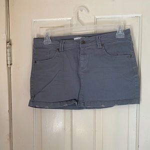 Grey denim mini skirt